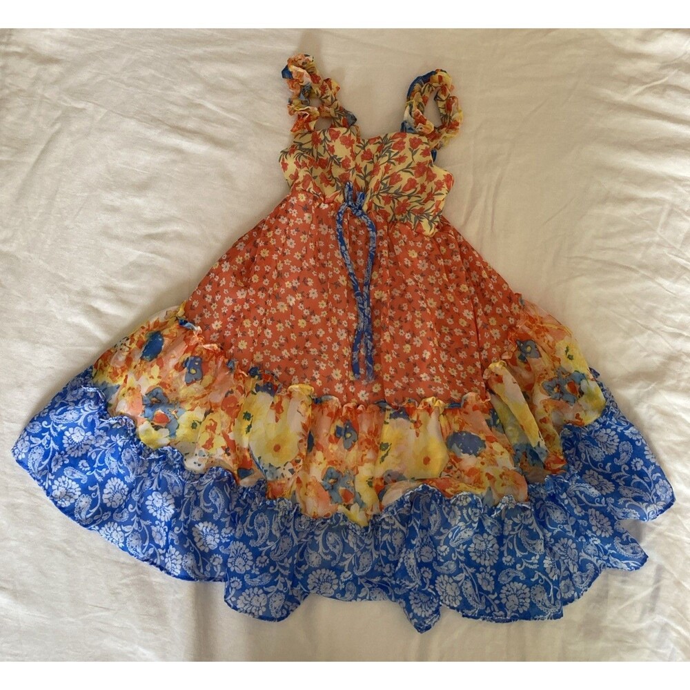 Size 5 Jona Michelle girl clothes - 1 piece dress | flower theme